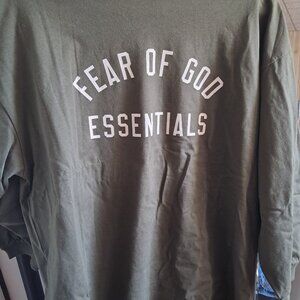 Fear of God Essentials kids jersey long sleeve tee - Military